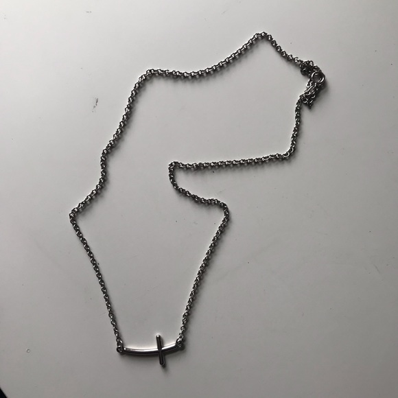 Jewelry - curved simple silver cross necklace